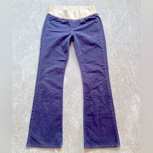 Gap Maternity 'Sexy Boot' Cords Corduroy Pants Soft Comfy Navy Blue 28/6